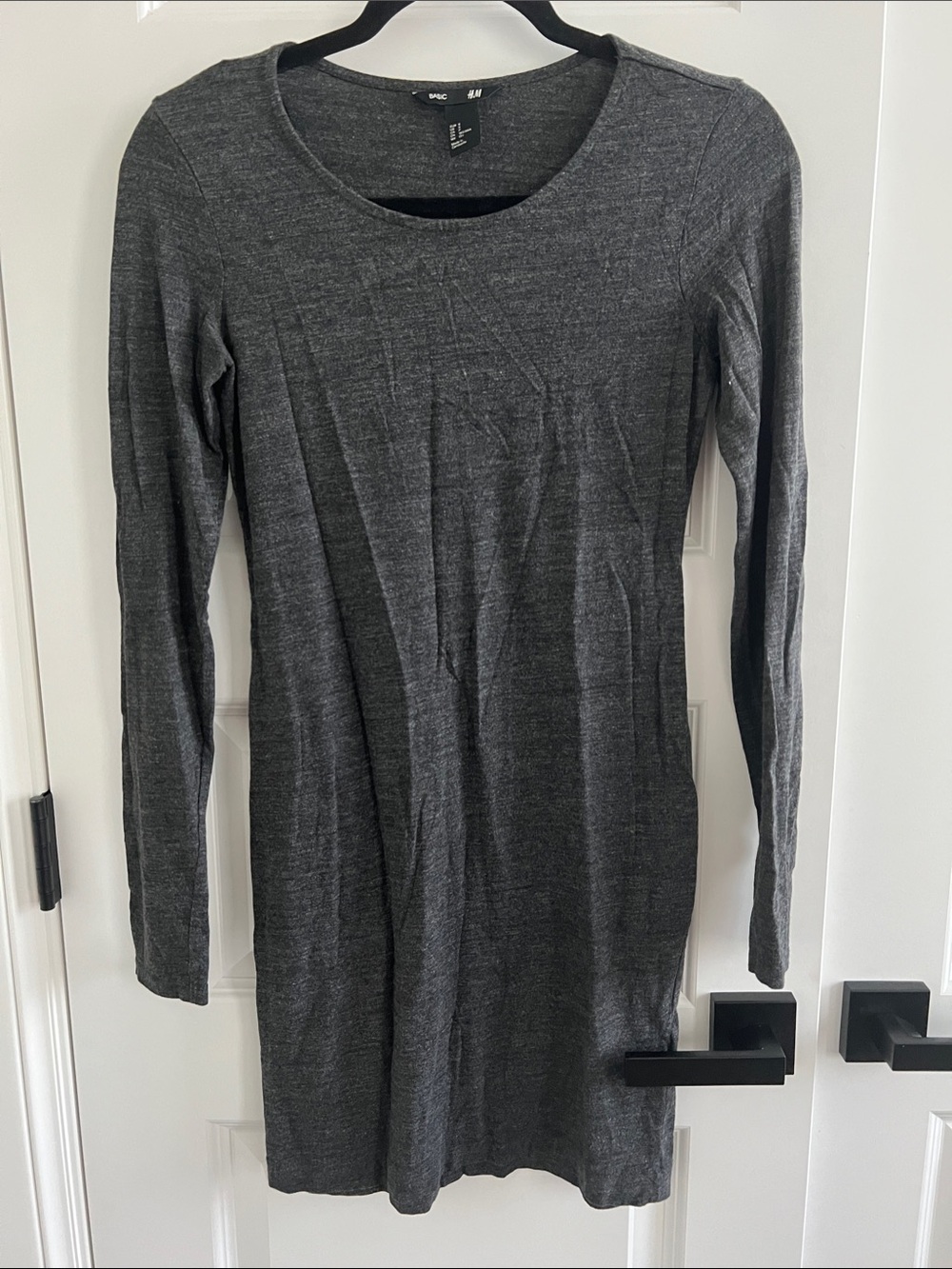 H&M Dark Charcoal Long Sleeve Dress